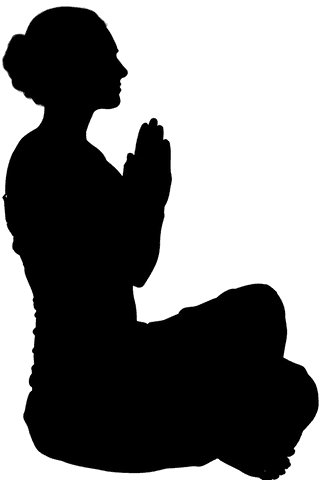 Transparent Silhouette of Woman Practicing Yoga Poses Gracefully