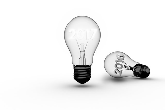 Transparent Light Bulbs with Years 2016 and 2017 - Download Free Stock Videos Pikwizard.com