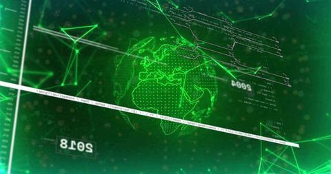 Futuristic Digital Globe Hologram with Data Interface Concept