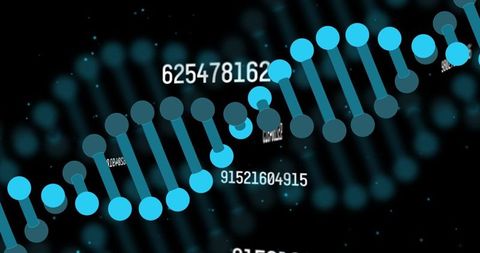 3D DNA Helix Rotation in High-Tech Digital Space