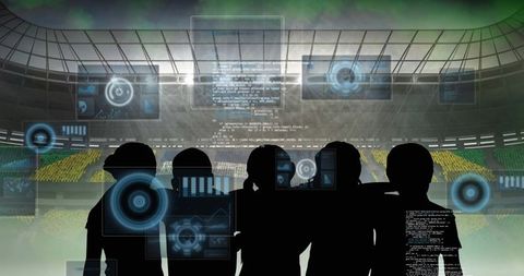 Digital Analytics Overlay at Modern Sports Stadium