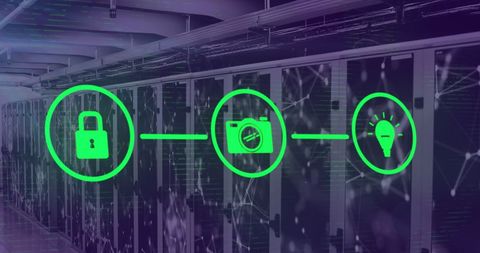 Digital Data Security with Surveillance in Server Room - Download Free Stock Images Pikwizard.com