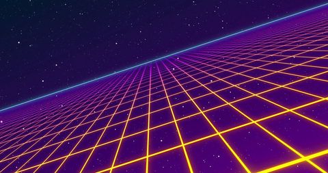 Retro Futuristic Grid in Outer Space Setting - Download Free Stock Images Pikwizard.com