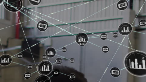 Warehouse Workers with Digital Network Overlay