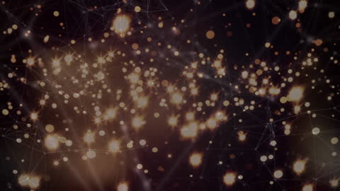 Glowing Digital Network with Connected Nodes