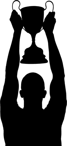 Silhouette of man holding cup - transparent vector design