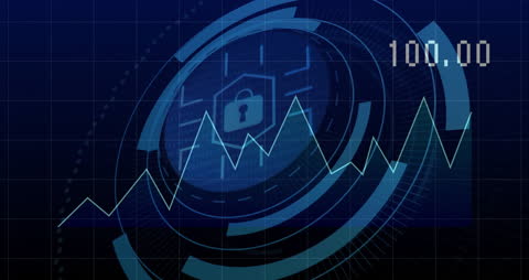 Digital Data Protection Illustration with Graph Overlay