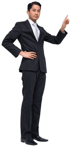 transparent isolated businessman pointing finger with serious expression - Download Free Stock Videos Pikwizard.com