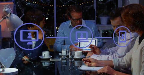 Diverse Business Team Engaging in Global Networking Discussion