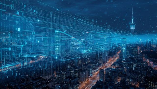 Futuristic urban network: digital technology meets city life