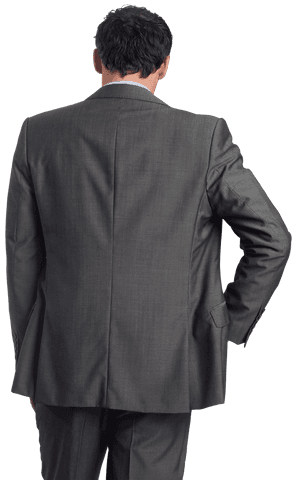 Businessman Viewed from Behind on Transparent Background
