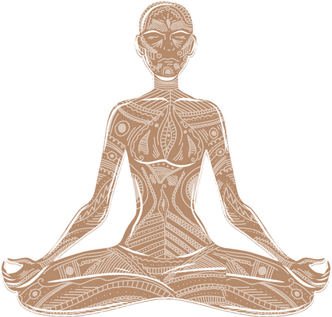 Transparent line art yoga silhouette meditation symmetry