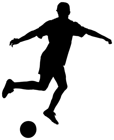 Transparent silhouette male football player for sports design