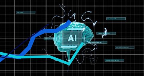 Futuristic AI Concept with Digital Brain and Data Analytics - Download Free Stock Images Pikwizard.com