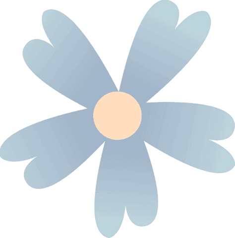 Elegant pastel gradient flower on transparent background