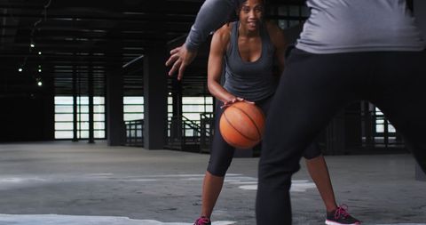 Urban basketball training in industrial space
