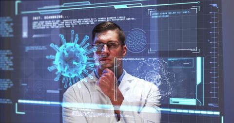Researcher Analyzing COVID-19 Data on Digital Interface - Download Free Stock Images Pikwizard.com
