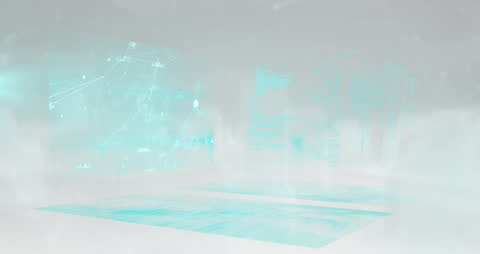 Digital Data Processing Animation Over Abstract Background