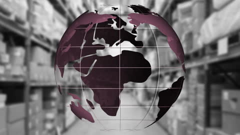 Global Shipping Concept with Digital Warehouse Interface