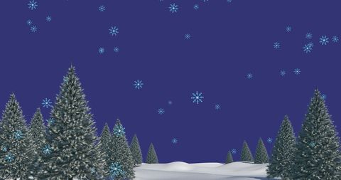 Snowfall Over Fir Trees in Winter Wonderland Landscape - Download Free Stock Images Pikwizard.com