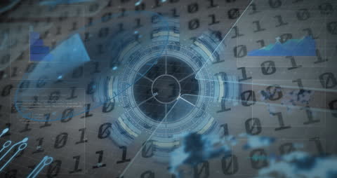 Digital Network Connections and Data Processing on Binary Backdrop