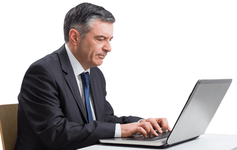 Transparent Businessman in Suit Using Laptop - Download Free Stock Videos Pikwizard.com