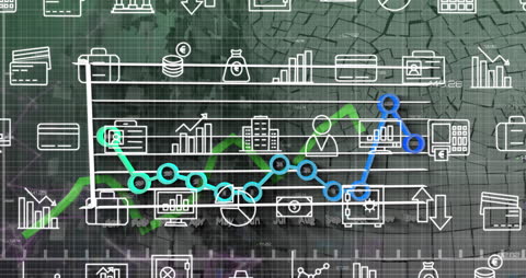 Futuristic Digital Interface with Business Component Connections