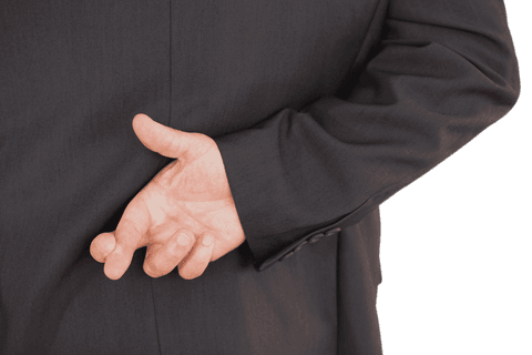 businessman crossed fingers transparent honesty concept - Download Free Stock Videos Pikwizard.com