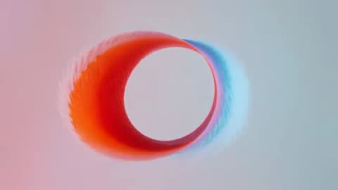 Dynamic Torus with Red and Blue Strokes in Motion