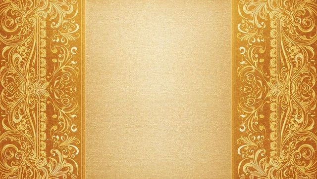 Vintage Gold Parchment with Ornate Baroque Filigree Borders for Certificate and Invitation