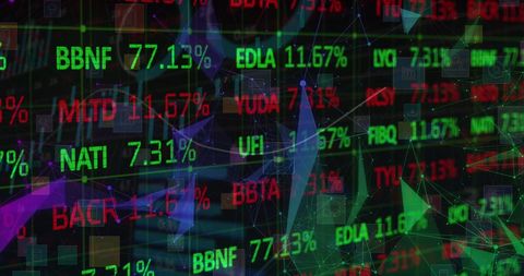 Dynamic Stock Market Ticker Display with Abstract Overlay - Download Free Stock Images Pikwizard.com