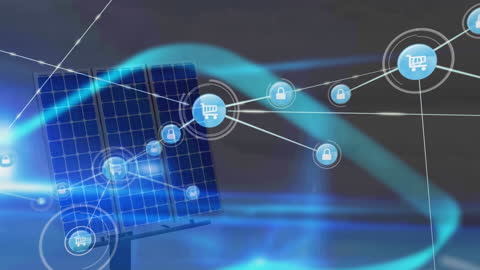 Solar Energy Network Concept with Eco-Friendly Digital Connectivity