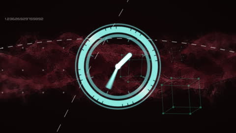 Futuristic Clock Animation with Digital Concepts