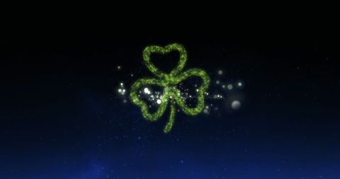 Glowing Shamrock in Starry Night Sky Celebrating St. Patrick's Day - Download Free Stock Images Pikwizard.com