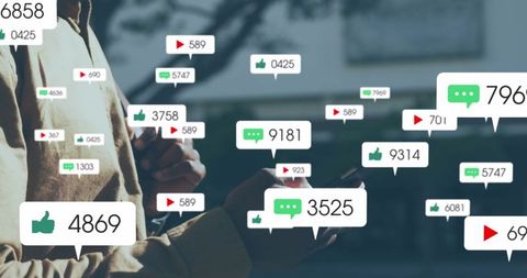 Person Engaged with Social Media Icons on Smartphone - Download Free Stock Images Pikwizard.com