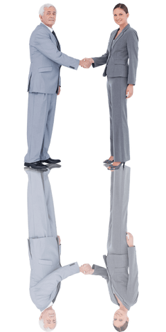 Caucasian Businessman and Businesswoman Shaking Hands on Transparent Background - Download Free Stock Videos Pikwizard.com