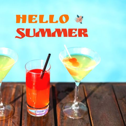 colorful summer cocktails by the pool predict warm days and relaxation - Download Free Stock Templates Pikwizard.com