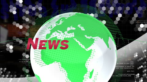 Dynamic Globe Animation on Global News Background