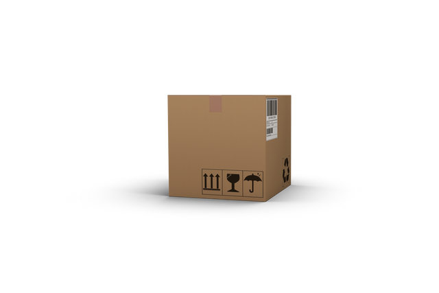 Transparent 3D Illustration of a Brown Courier Box on Black - Download Free Stock Videos Pikwizard.com