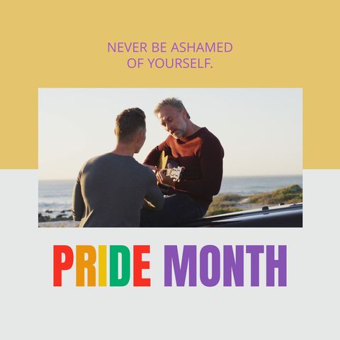 LGBTQ Pride Month Inspiration With Guitar by Ocean - Download Free Stock Templates Pikwizard.com