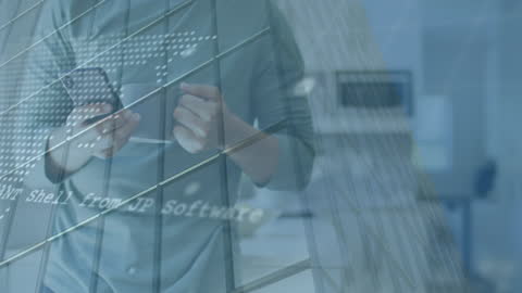 Digital Connections: Focused Businessmen Analyzing Data on Smartphone