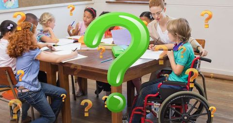 Inclusive Classroom with Diverse Students and Teacher