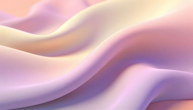 Pastel satin waves flowing smooth fabric texture with soft gradient highlights