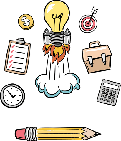 transparent business icons and rocket taking off in creative vector design - Download Free Stock Videos Pikwizard.com