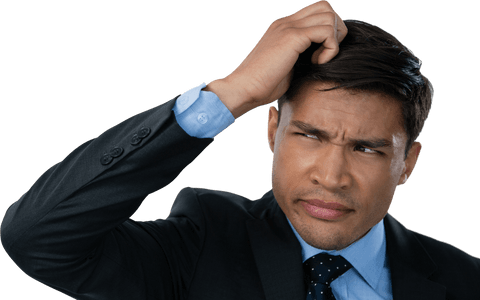 confused businessman scratching head in transparent background - Download Free Stock Videos Pikwizard.com