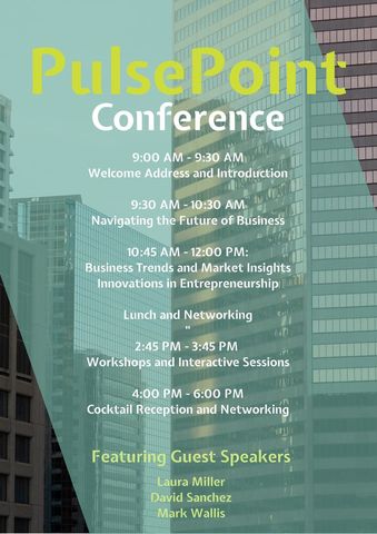 Business Conference Flyer with Cityscape Background - Download Free Stock Templates Pikwizard.com