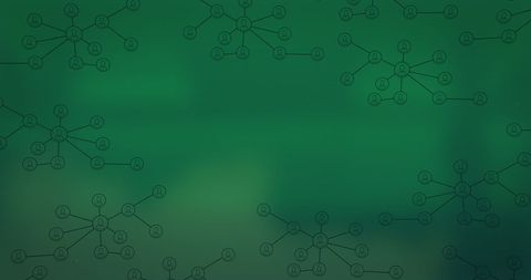 Network Connections Over Green Digital Interface Background