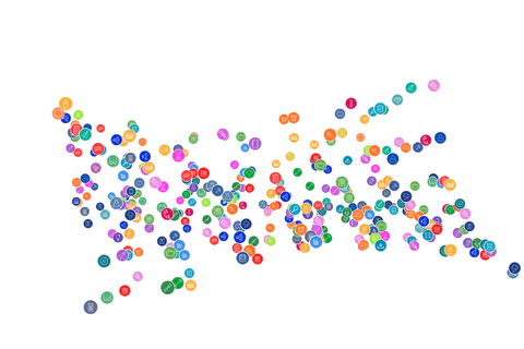 abstract network of colorful symbols on transparent background - Download Free Stock Videos Pikwizard.com