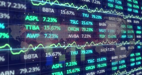 Digital Financial Data Overlay with World Map - Download Free Stock Images Pikwizard.com