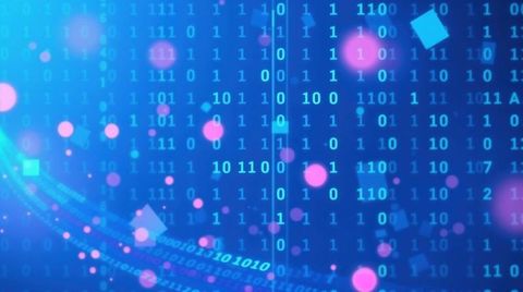 Abstract Binary Code Background with Glowing Orbs and Squares - Download Free Stock Images Pikwizard.com